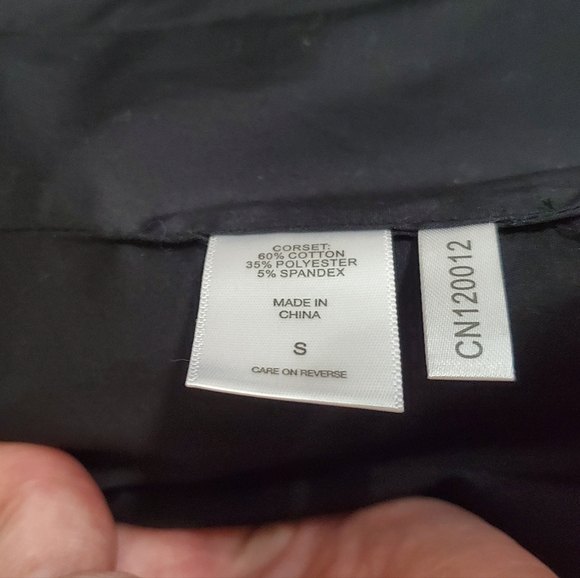 Like NEW New York & Co Striped Button Down Shirt w/ Black Corset Overlay Sz S - Picture 11 of 14